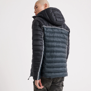 Men's Customizable Logo Printed Winter Puffer <b>Jacket</b> <b>Smart</b> Casual Style with Hood Waterproof Woolen Fabric OEM Service Available - Product Image 2