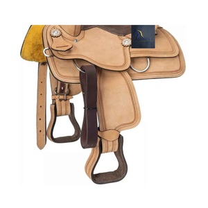 Western Tan Roughout Leather <b>Hand</b> Tooled Design Barrel Racing Horse Saddle Flower Conchos Brown Suede Seat SS Fitting 10" To 18" - Product Image 3