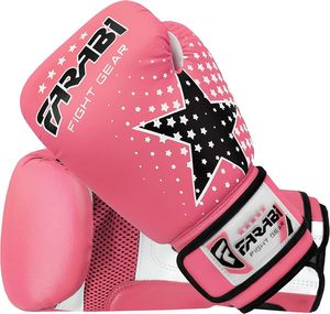 Guantes de boxeo personalizados Farabi para niños, guantes de boxeo de cuero PU al por mayor, guantes juveniles de cuero sintético con correa de velcro, guantes de muay thai. - Product Image 2