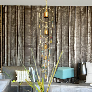 Décoration murale en métal plaqué or, sculpture élégante pour salon et hall, article de décoration murale pour anniversaire - Product Image 1