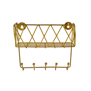 Porta Llaves de Pared de Metal Dorado Vintage, Organizador de Llaves Decorativo para Entrada y Hogar con Múltiples Ganchos - Product Image 4