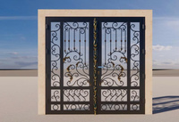 Porte en fer forgé sur mesure, porte d'entrée en fer forgé, porte d'entrée décorative en métal pour villas, maisons de luxe et propriétés de luxe
