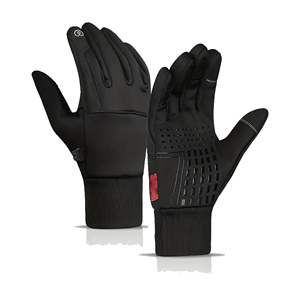 Guantes Deportivos para Ciclismo, Negros, de PU, hasta la Muñeca, Transpirables, de Poliéster, con Pantalla Táctil - Product Image 6
