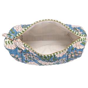 Bolsa de Aseo Acolchada de Algodón Estampada a Mano, Neceser y Bolsa de Maquillaje - Product Image 3