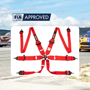 เข็มขัดนิรภัยแบบ 6 จุด สำหรับรถแข่งมอเตอร์สปอร์ต ได้รับการรับรองจาก FIA พร้อมตัวล็อคแบบ Snap Hook  รับทำโลโก้ตามสั่ง จัดจำหน่ายโดยโรงงาน - Product Image 2