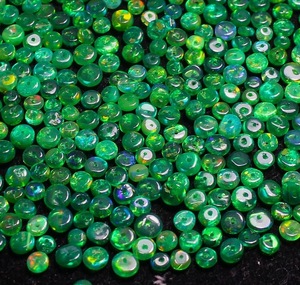 Perles d'opale verte fumée traitée, taille 3-5 mm, opale d'Éthiopie Welo naturelle, perles en vrac pour la création de bijoux HASNAIN GEMS - Product Image 5