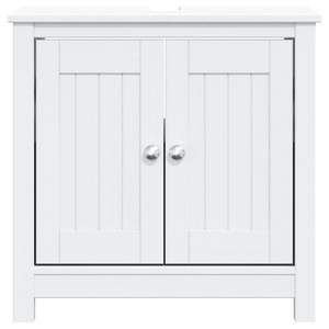 Mueble de Baño con Lavabo de Madera de Pino Sólido y Madera Sintética con Detalles Metálicos Blancos - Muebles de Baño Modernos - Product Image 3