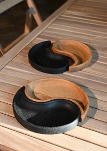 Portavelas de Madera Hecho a Mano de Lujo Yin Yang, Recipiente de Cera Artesanal para Decoración Rústica del Hogar y Bodas - Product Image 3