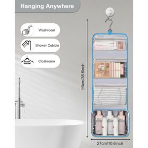 For Relavel Large Capacity Waterproof Cosmetic <b>Storage</b> Organizer Case Travel Hanging <b>Toiletry</b> Bag for Women Men Bath Makeup Bag - Product Image 2