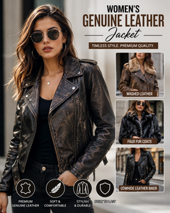 Women's Genuine Leather <b>Jacket</b> <b>Gothic</b> Long Trench Coat Biker Bomber Leather <b>Jacket</b> Blazer Style Leather <b>Jacket</b> Aviator/Shearling - Product Image 3