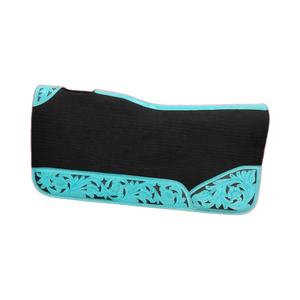 2025 tapis de selle usiné à fleurs occidentales de haute qualité en cuir de vachette peint à la main directement de l'Inde pour les courses de chevaux anglaises - Product Image 1