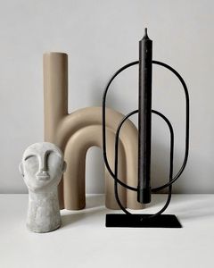 Modern Luxury <b>Gold</b> Abstract Candelabra Unique Sculptural Dual Taper Candle Holder For Elegant Tabletop Home Decor - Product Image 2
