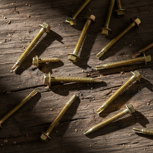 Tornillo autoperforante de cabeza hexagonal, clase 8, de acero al carbono galvanizado con fosfato de zinc, rosca estándar, marca PDC Tek, en pulgadas, duradero - Product Image 1