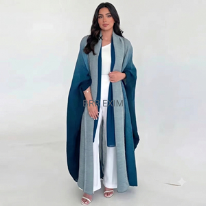 Luxury Blue Muslim Abaya Dress for Women Embroidered Modest Maxi <b>Kaftan</b> Islamic Dubai Style Wholesale - Product Image 4