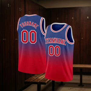 Maillot de basket sublimé personnalisé, noir et rouge, sans manches, coupe athlétique, uniforme de basket - Product Image 2