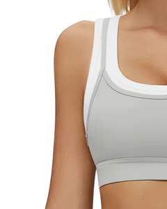 Conjunto Deportivo para Mujer, Sujetador Deportivo Sin Costuras y Pantalones Cortos de Cintura Alta, Color Gris Claro, Suave, Elástico, Transpirable, Ropa Deportiva para Entrenamiento y Fitness - Product Image 2