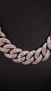 Cadena Cubana Miami Iced Out con Diamantes, Plata 925, Oro 10K, 23mm, Enlace Mixto de Eslabones Grandes, Cierre de Caja, Collar de 200ct, Joyería Hip Hop para Hombre - Product Image 6
