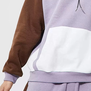 Nouveau 2025 haute qualité couleur bloc basique à capuche pour hommes confortable et tenue décontractée basiques coton mélangé tenue décontracté - Product Image 3