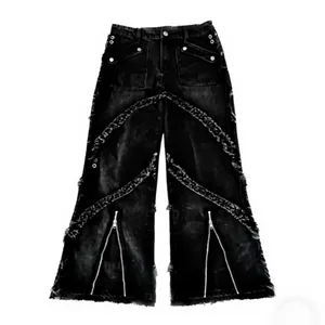 Pantalon en cuir multi-poches Midnight Armor Noir Dominion Tactical Leather Trousers Black Vanguard Zippered Leather Pants - Product Image 5