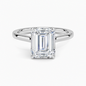 แหวน BOJ รุ่น 036 ทรง Emerald Cut เงินแท้ 925 ชุบโรเดียม Elodie Cathedral ประดับเพชรโมอิสซาไนต์ 2 กะรัต สี D ความสะอาด VVS1 ได้รับการรับรองจาก GRA ราคาประหยัด - Product Image 1