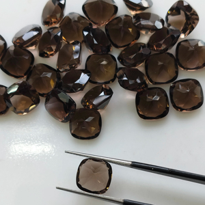 Cuarzo Ahumado Marrón Natural de 10 mm, Corte Cojín, Gema Suelta de la Mejor Calidad para Joyería - Product Image 4