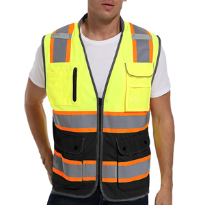 Breathable Reflective Safety Vest Industrial Strength High Vis Fabric Night <b>Work</b> Protection <b>Construction</b> Site Safety Clothing - Product Image 3