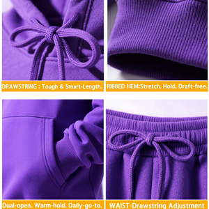 Nouveau survêtement deux pièces en coton avec logo personnalisé 2026, sweat à capuche et pantalon de jogging zippé, survêtements pas chers pour hommes - Product Image 3