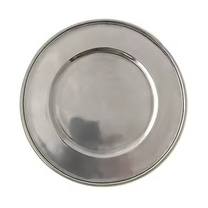 Assiette de Présentation en Acier Inoxydable – Vaisselle Décorative Métallique de Luxe pour Mariages, Réceptions, Hôtels, Restaurants et Fêtes - Product Image 1