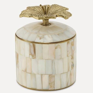 Boîte de rangement à épices plaquée or de haute qualité à texture martelée, en métal de qualité supérieure avec couvercle en bois, fournitures de cuisine - Product Image 4