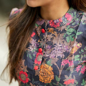Sun Fashion And Lifestyle Women's Chanderi Stitched Printed <b>Kurta</b> for Women - Product Image 3