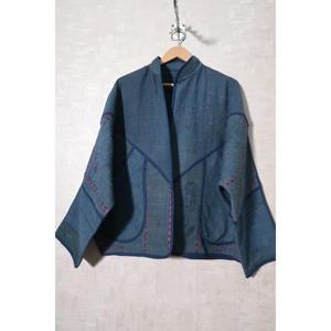 Chaqueta Kantha Vintage para Mujer, Hecha a Mano en India, de Algodón, Estilo Boho, Abrigo de Invierno, Chaqueta Étnica con Parches, Chaqueta Abierta por Delante - Product Image 3