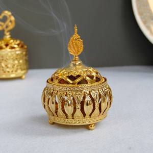 Brûleur à Havan en laiton indien authentique avec couvercle décoratif, produit religieux et spirituel pour temple, exportation, maison, restaurant, hôtel - Product Image 3