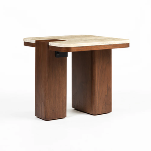 Modern Marble Top Wood Nightstand Minimalist Design Bedroom Furniture Home With Foldable - Product Image 4