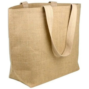 Natural Jute Medium Shopping Tote Bag Reusable Grocery Bag Custom Printed Carry Bag Shoulder <b>Strap</b> KVR Brand for Daily Retail - Product Image 2