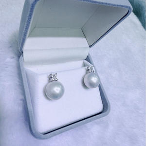 Boucles d'oreilles en perles d'eau douce naturelles de Zhuji, 12-13 mm, rondes, presque parfaites, argent pur, design classique, accessoires de luxe légers - Product Image 4