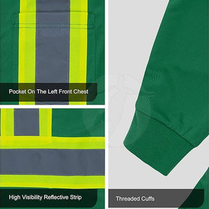 <b>Long</b> <b>Sleeve</b> High Visibility Workwear Breathable Fabric Reflective Detail Comfortable Fit For Worksite Crews Safety Shirt - Product Image 4