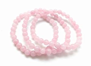 Bracelet en perles de quartz rose unisexe de qualité supérieure, 8 mm, pierre naturelle, style Feng Shui, thématique Amour, poli, pour la guérison - Product Image 5