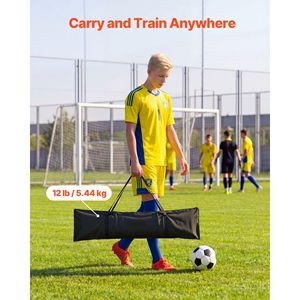 Rete da Calcio Rimbalzante 2-in-1 per Bambini con Pali in Fibra di Vetro Rinforzati e Tubo in Ferro per Allenamento Individuale di Passaggi - Product Image 6