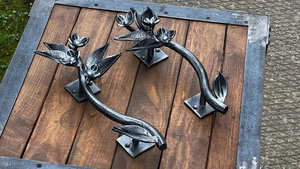 Plantas ornamentales florales de hierro para decoración de pared, estilo elegante, acabado pintado, accesorios para cercas - Product Image 5