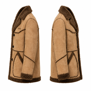 Manteau en daim sur mesure pour homme, doublure en polaire bouclée chaude, veste d'hiver, vêtements d'extérieur à marque privée - Product Image 2