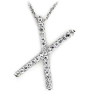 LOA267 Collana con Ciondolo in Argento Sterling 925 Altamente Lucidato, Zirconia Cubica di Grado AAA - Product Image 1