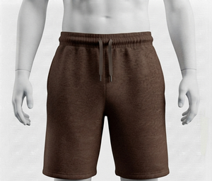 Pantalones Cortos Deportivos para Hombre, Color Marrón, Cintura Elástica, Bolsillos, Corte Regular, para Todas las Temporadas, Color Sólido, Secado Rápido, Transpirables, Correa Ajustable - Product Image 1