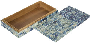 Caja organizadora de almacenamiento de joyas con incrustaciones de hueso de gran tamaño, recuerdo decorativo de esmalte de United Trade World - Product Image 3