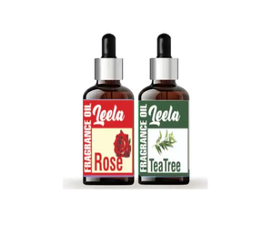 Paquete combinado de aceites aromáticos de rosa y árbol de té, aceite aromático 100% puro y natural para hacer jabón, velas y como materia prima. - Product Image 1