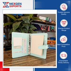 สินค้าพร้อมส่ง คุณภาพเยี่ยม สมุดปกแข็งหนัง PU แบบห่วง ใส่กระดาษได้ 80 แผ่น รุ่น Nexgen Exports - Product Image 4