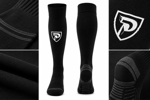 Dumela Men's <b>Black</b> Crew <b>Socks</b>-100% Cotton Knitted Heat-Transfer Printed Breathable & Quick Dry Winter Sports Use <b>Socks</b> - Product Image 2