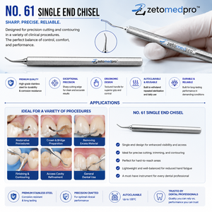 Premium Dental No. 61 Ciseaux à dentaire à une extrémité en acier inoxydable, instrument parodontal OEM Zetomed Pro - Product Image 2