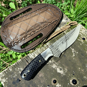 Cuchillo de caza Cowboy Bull Cutter de hoja fija para supervivencia al aire libre, acero raspado de grado industrial, 3 años de garantía, empuñaduras de resina acrílica - Product Image 3
