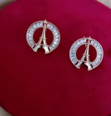 ต่างหูขนาดเล็กโทนสีเงินแฟนซีพร้อมเพทายชุดปาร์ตี้ประกายเครื่องประดับแฟชั่นสำหรับผู้หญิงเครื่องประดับแฟชั่นหินเพทาย - Product Image 2