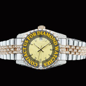 2026 High End Luxury Fashion Moissanite Round Quartz Watch Custom Stainless Steel Band ETA Movement Auto Date Features Jewelry - Product Image 2